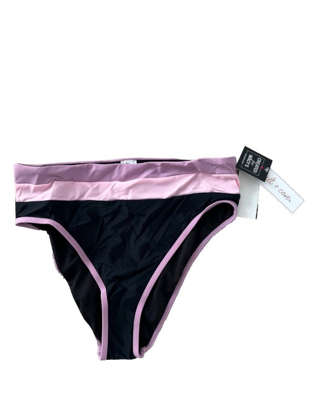 Salt + Cove Juniors Colorblock High Waist Swim Bikini Bottom ( L )